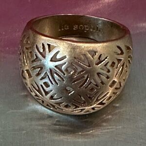 Lia Sophia Art Deco Carved Gold-Tone Statement Ring “Tendril”